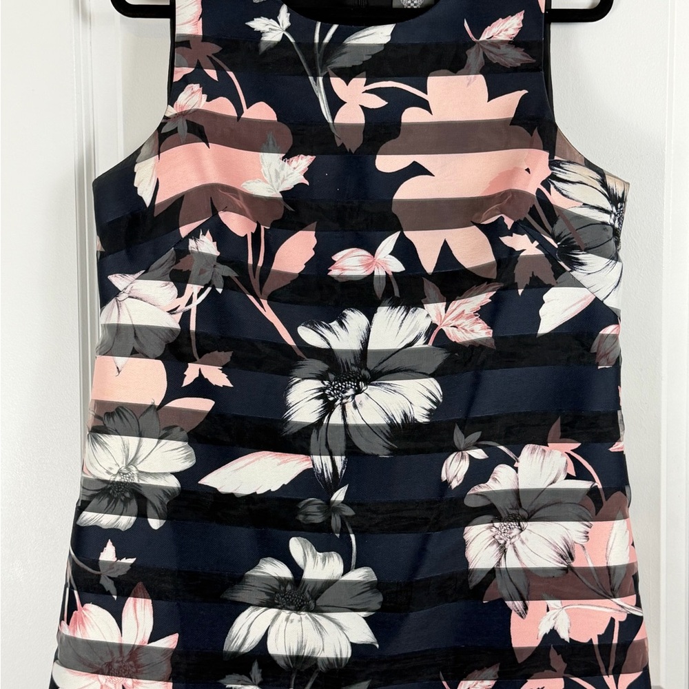 Floral Sleeveless Dress - Black and Pink